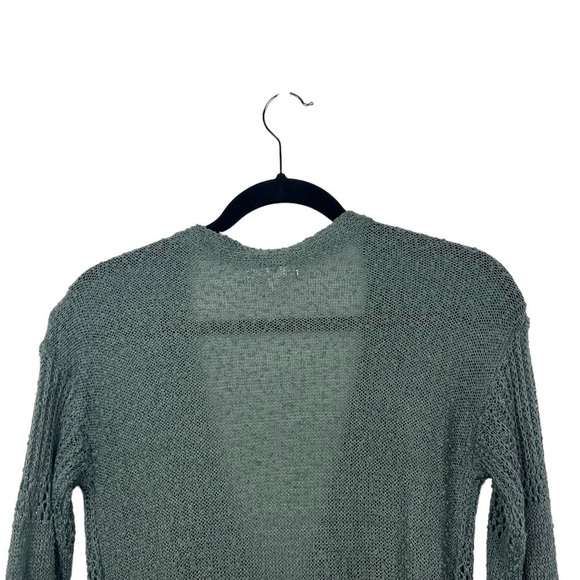 Maurices Green Open Knit Textured V Surplice Neck Sweater XS - Picture 5 of 11